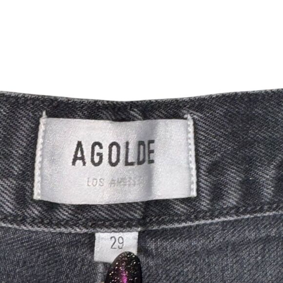 Women’s AGOLDE black PARKER VINTAGE CUT OFF distressed denim SHORTs size 29 - Picture 5 of 7